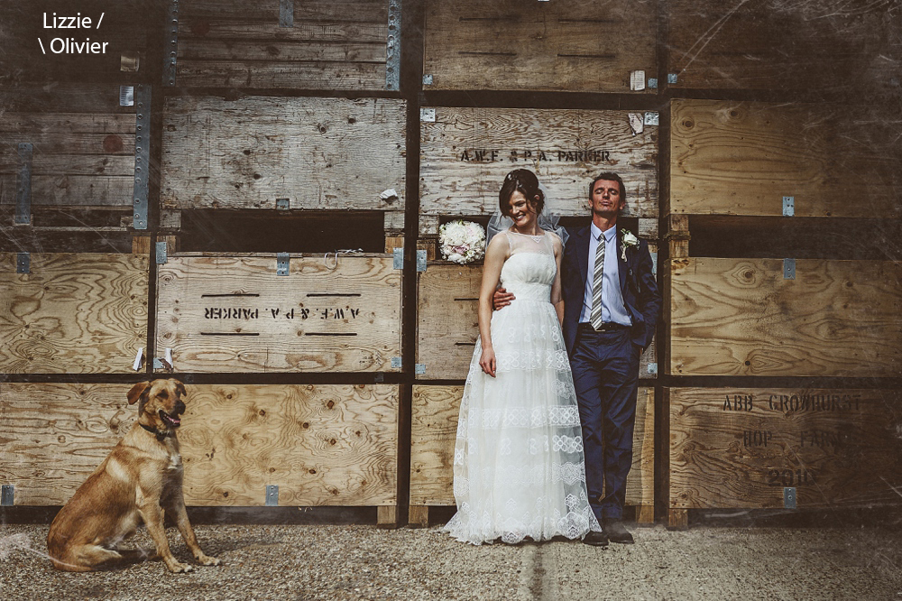 Lizzie & Olivier { Wedding at Crowhurst Hop Farm, Kent }